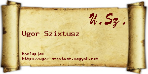 Ugor Szixtusz névjegykártya